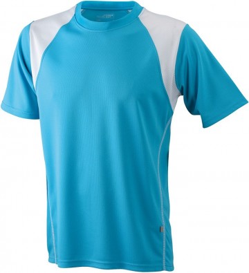 JN Men's Running T-shirt JN397 turkoois wit