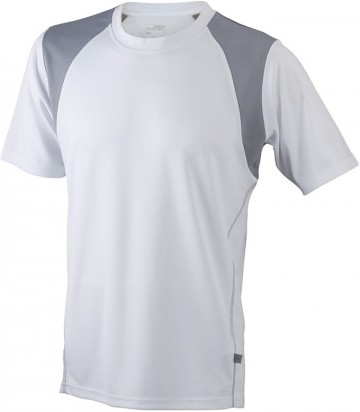 JN Men's Running T-shirt JN397 wit zilver