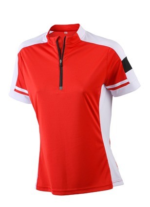 JN451 Ladies Bike T Half Zip rood