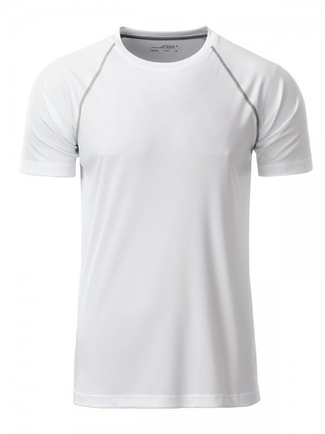 JN Men's Sports T-shirt JN496 wit zilver