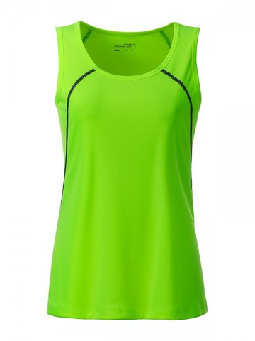 JN Ladies Sports Tanktop JN493 heldergroen zwart