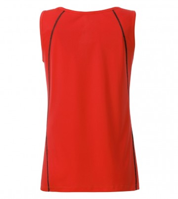 JN Ladies Sports Tanktop JN493 helderoranje zwart rug