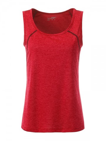 JN Ladies Sports Tanktop JN493 roodmelange titan