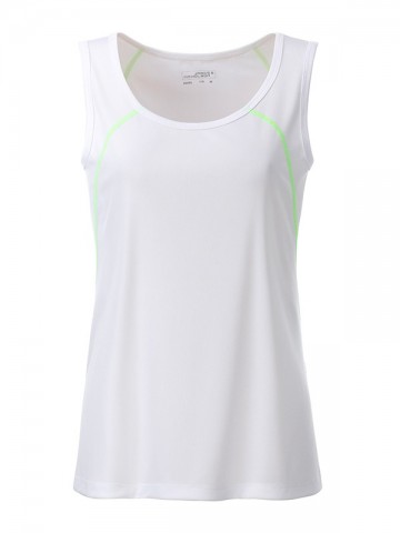 JN Ladies Sports Tanktop JN493 wit felgroen
