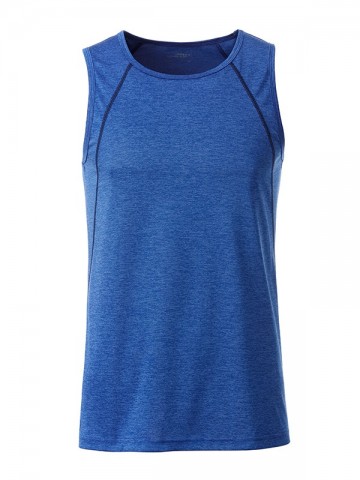 JN Men's Sports Tanktop JN494 blauwmelange marineblauw