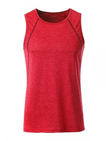 JN Men's Sports Tanktop JN494 roodmelange titaan