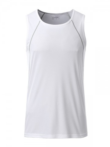 JN Men's Sports Tanktop JN494 wit zilver