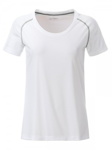 JN Ladies Sport T-shirt JN495 wit zilver