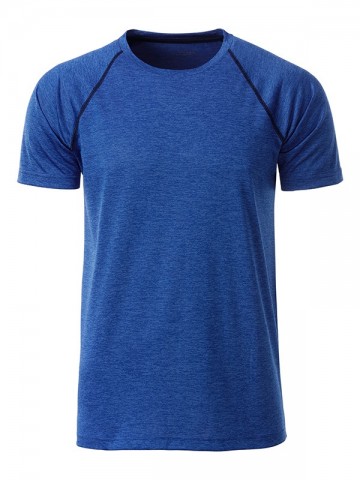 JN Men's Sports T-shirt JN496 blauwmelange marineblauw