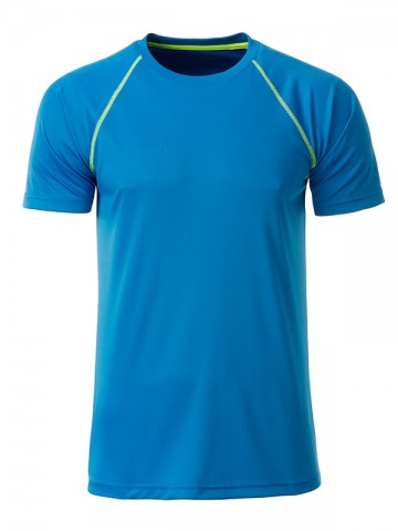 JN Men's Sports T-shirt JN496 felblauw felgeel