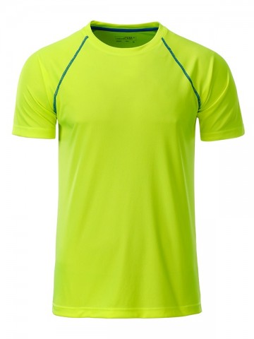 JN Men's Sports T-shirt JN496 felgeel felblauw