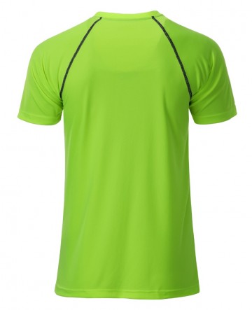 JN Men's Sports T-shirt JN496 felgroen zwart rug