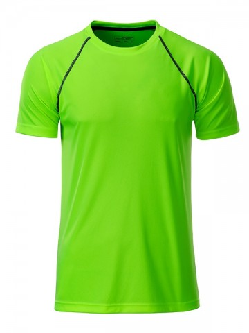 JN Men's Sports T-shirt JN496 felgroen zwart
