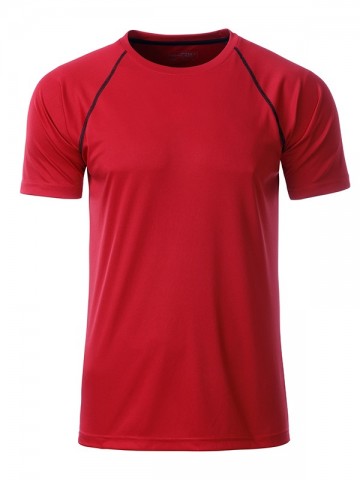 JN Men's Sports T-shirt JN496 rood zwart