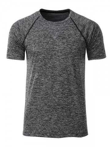 JN Men's Sports T-shirt JN496 zwartmelange zwart