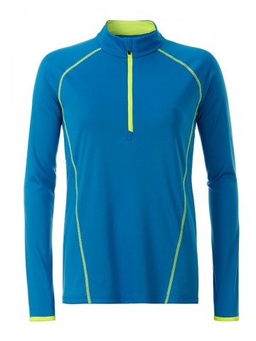 JN Ladies Sports shirt met LM JN497 felblauw felgeel