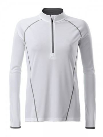 JN Ladies Sports shirt met LM JN497 wit zilver
