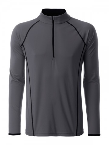 JN Men's Sport shirt met LM JN498 titaan zwart