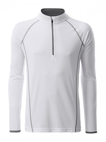 JN Men's Sport shirt met LM JN498 wit zilver