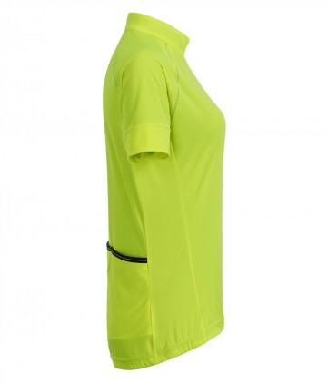 JN513 Ladies Bike T Half Zip felgeel felblauw zij