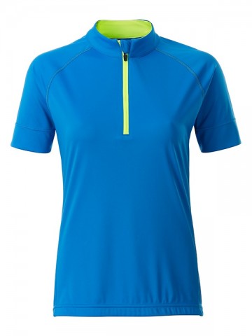 JN513 Ladies Bike T Half Zip felblauw felgeel