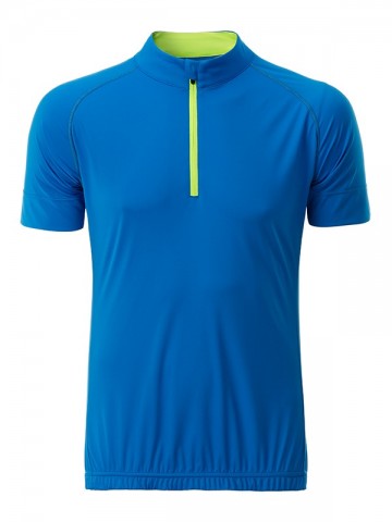 JN514 Men's Bike T Half Zip felblauw felgeel