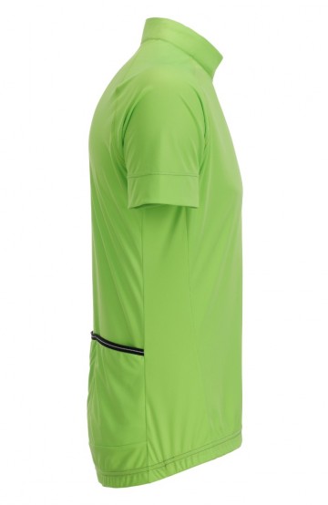 JN514 Men's Bike T Half Zip felgroen wit zij