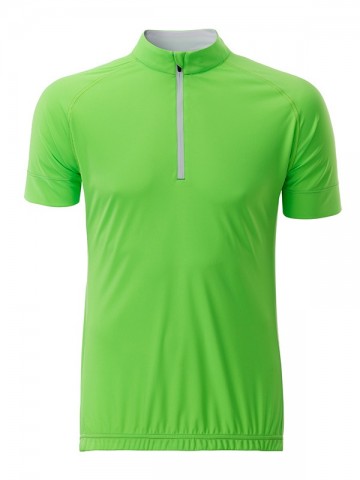 JN514 Men's Bike T Half Zip felgroen wit