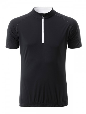 JN514 Men's Bike T Half Zip zwart wit