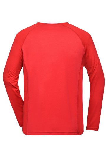 JN522 Men's Sports T-shirts LS helderrood rug