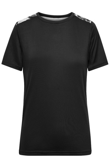 JN523 Ladies Sport T-Shirt zwart zwartbedrukt