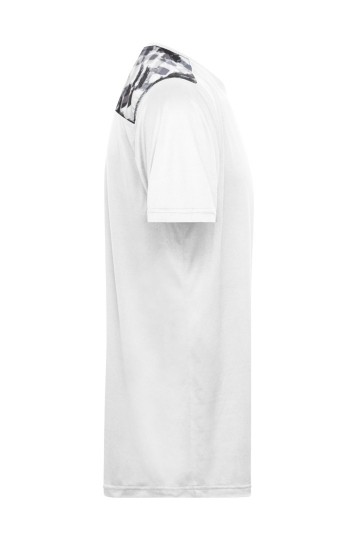 JN524 Men's Sport T-Shirt wit zwartbedrukt zij