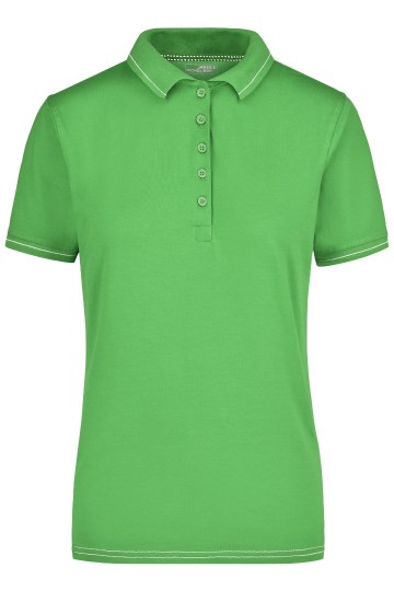 JN Ladies Elastic Polo met streep JN568 limoengroen wit