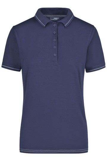 JN Ladies Elastic Polo met streep JN568 marineblauw wit