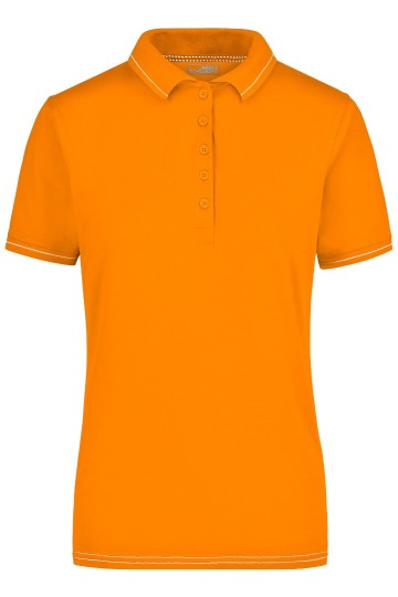 JN Ladies Elastic Polo met streep JN568 oranje wit
