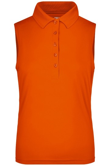 JN Ladies Active polo mouwloos JN575 donker oranje