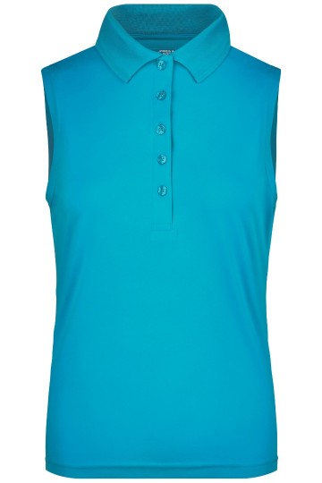 JN Ladies Active polo mouwloos JN575 turkoois