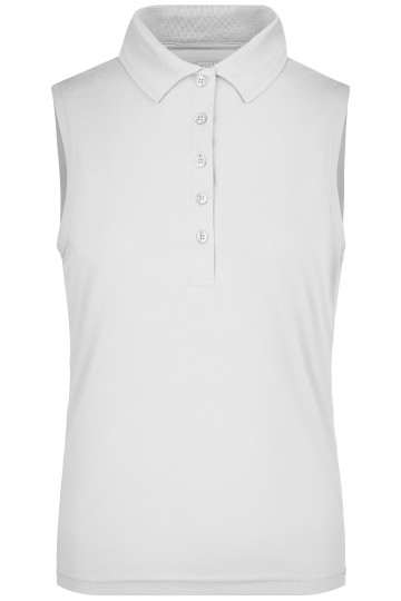 JN Ladies Active polo mouwloos JN575 wit