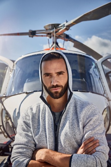 JN589 Men's Knitted Fleece Hoody