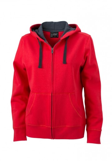 JN Ladies Hooded jack JN594 rood carbon