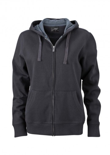 JN Ladies Hooded jack JN594 zwart carbon