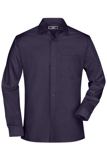 JN606 Men's Business Shirt LS aubergine