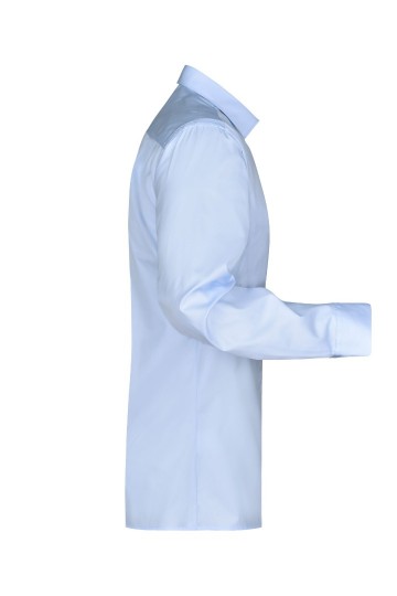 JN606 Men's Business Shirt LS lichtblauw zij