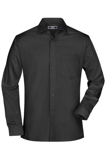JN606 Men's Business Shirt LS zwart