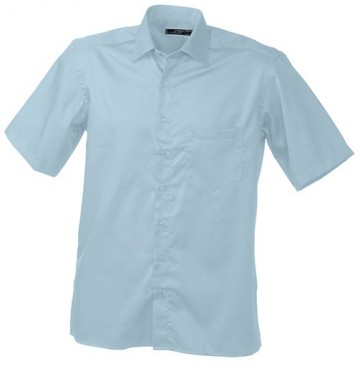 JN607 Men's Business Shirt SS lichtblauw