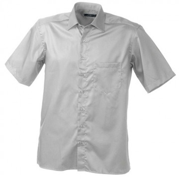 JN607 Men's Business Shirt SS lichtgrijs