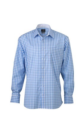 JN617 Men's Shirt Checked gletsjerblauw wit