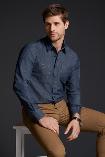 JN629 Men's Denim Shirt