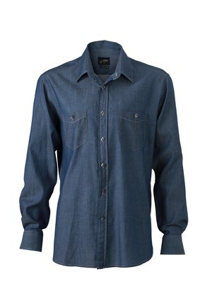 JN629 Men's Denim Shirt donkerdenim