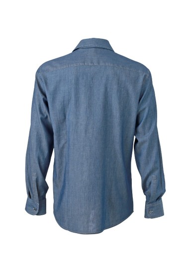 JN629 Men's Denim Shirt lichtdenim rug